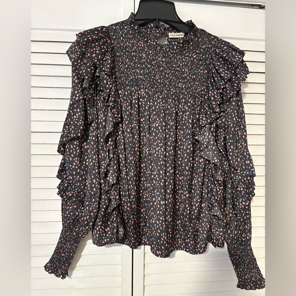 Ulla Johnson Floral Smocked Blouse